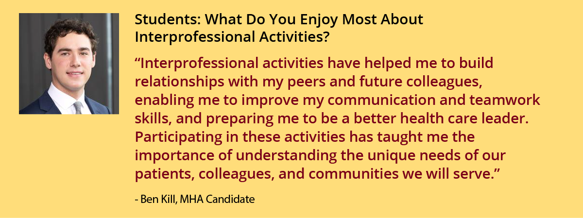 What students enjoy most about interprofessional activities