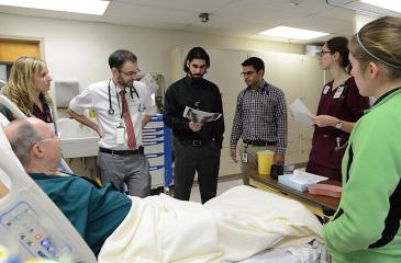 interprofessional students in the clinic