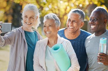Group of older adults smiling for a picture