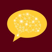 speaking icon with brain network