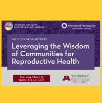 Leveraging the Wisdom of Communities for Reproductive Health