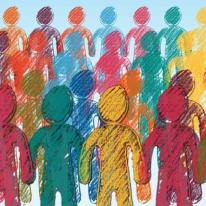 colorful illustration of group of people