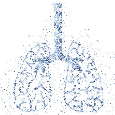 illustration of lungs made from tiny particles